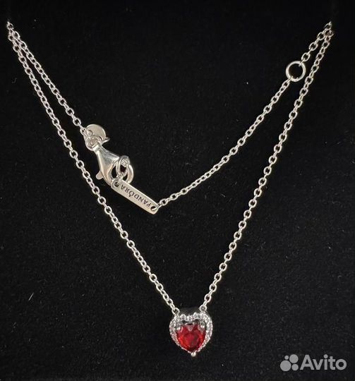 Колье Pandora Красные сердца