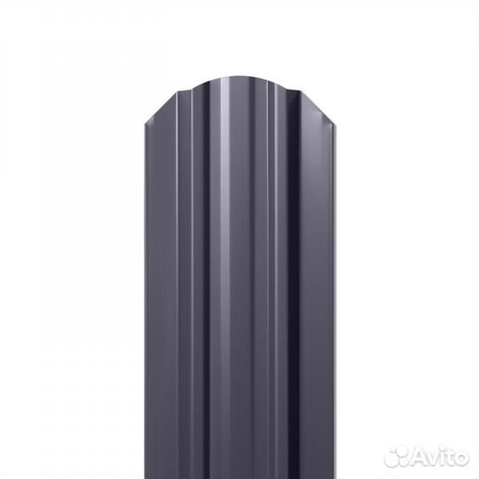 Штакетник Евротрапеция 90x0,45 графит серый