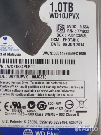 HDD 1Tb для ноутбука Western Digital Blue