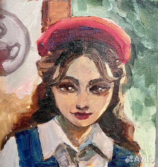 Картина маслом на холсте девушка