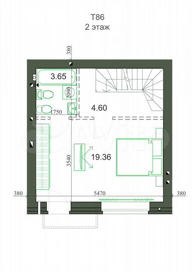 Таунхаус 87 м² на участке 1 сот.