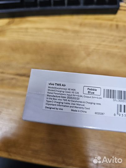 Наушники vivo TWS Air XE W25 новые