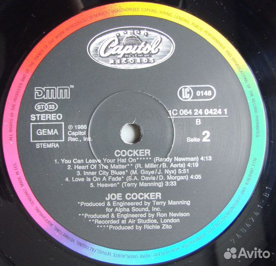 JOE cocker - cocker / 1986 germany