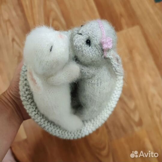 Игрушка зайчик сонный ручная работа