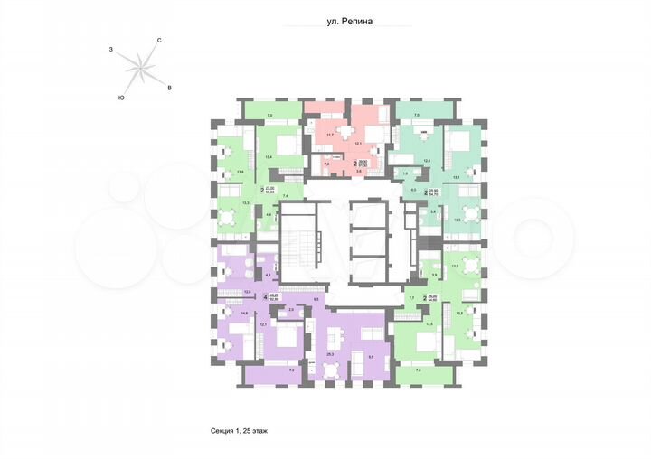 2-к. квартира, 54,7 м², 25/30 эт.