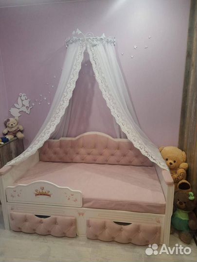 Детская кровать от 3 лет Нежно Розовая