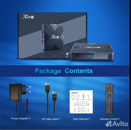Тв приставка Vontar X98H 4/32+тв+кино