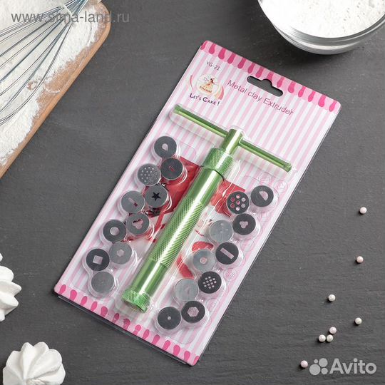 Шприц-пресс кондитерский с насадками, 1,7 см,16,51