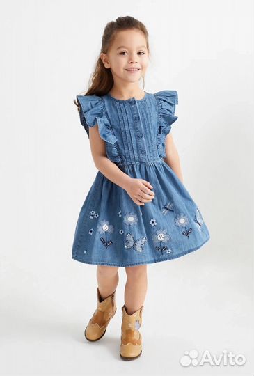 Джинсовое платье для девочки 134