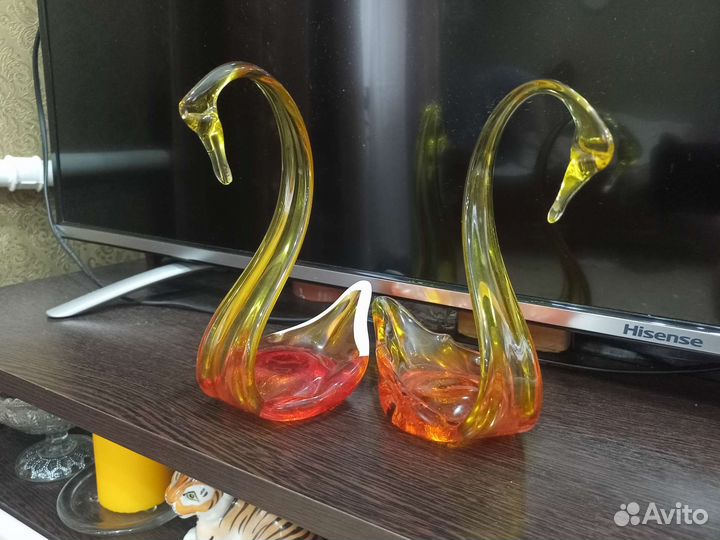 Ваза конфетница салатник цветное стекло СССР