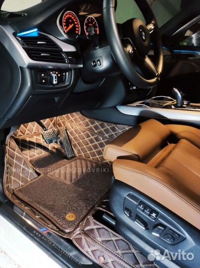 5D коврики из экокожи с ворсом в салон BMW X5 F15