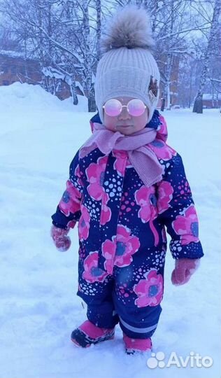 Комплект шапка и снуд, зимний, на 1,5-2 года