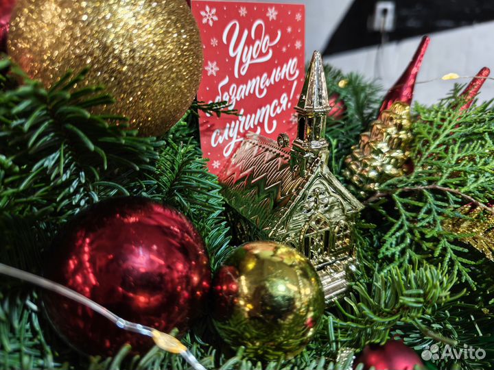 Зимний букет, новогодний декор из нобилиса