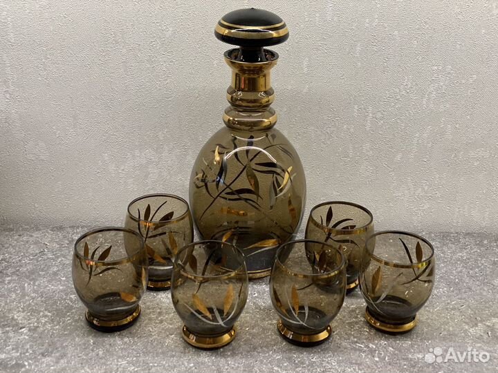 Графин бокал богемия чехословакия