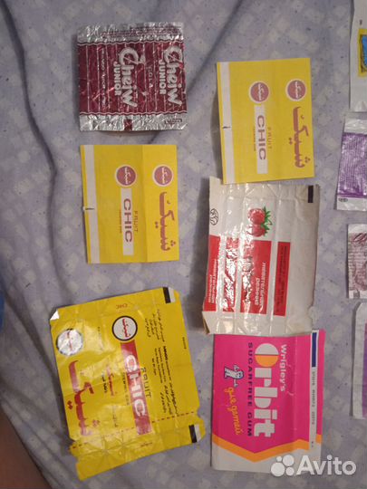 Жвачки вкладыши обёртки разные