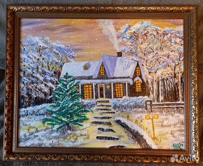 Картины Зима акрил лак