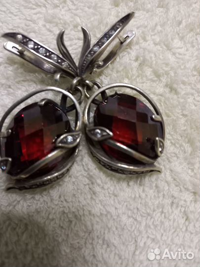 Комплект серебро серьги,кольцо,подвеска-кулон
