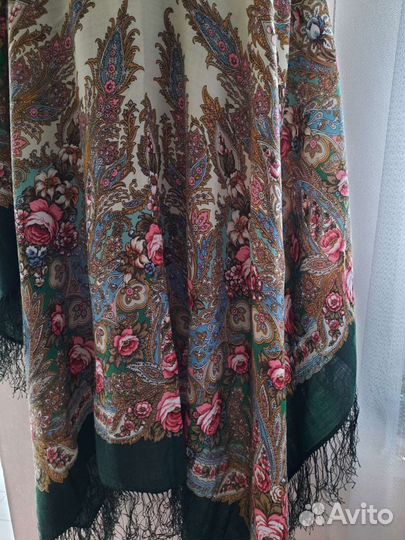 Павлопосадский платок новый шерсть 100