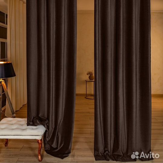 Шторы бархат Богема Шоколад