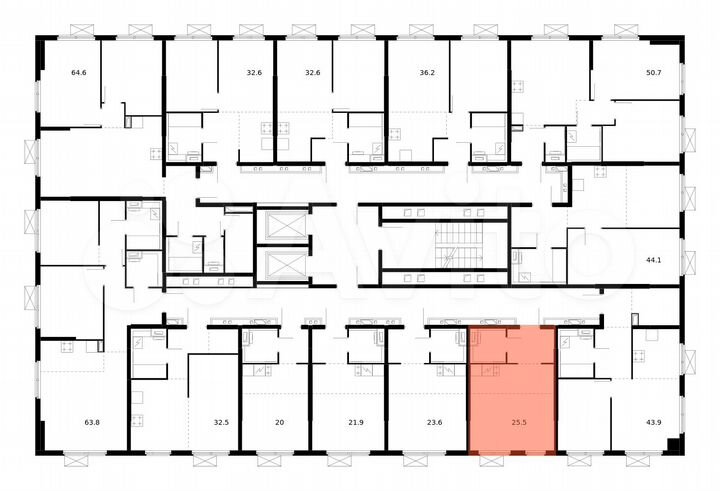 Квартира-студия, 25,5 м², 11/17 эт.