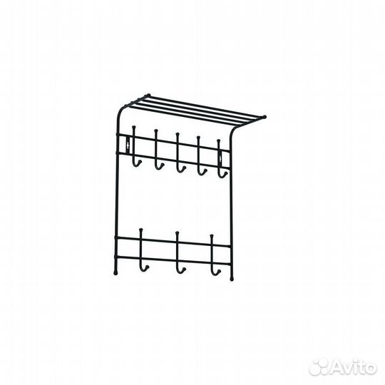 Вешалка с полкой 2-х ярусная 590х270х710мм 8 крючк