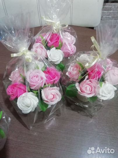 Мыло ручной работы, букеты из мыла