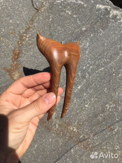 Заколка для волос из дерева ручной работы