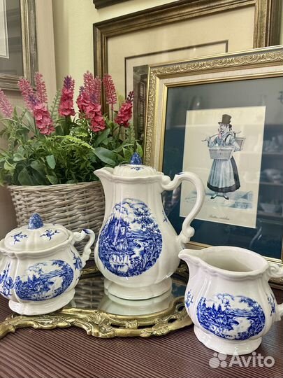 Антикварный чайный сервиз Sarreguemines