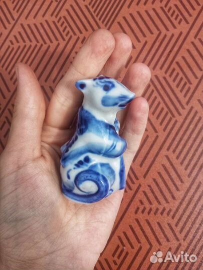 Гжель Шекма Мышь Крыса 7 см