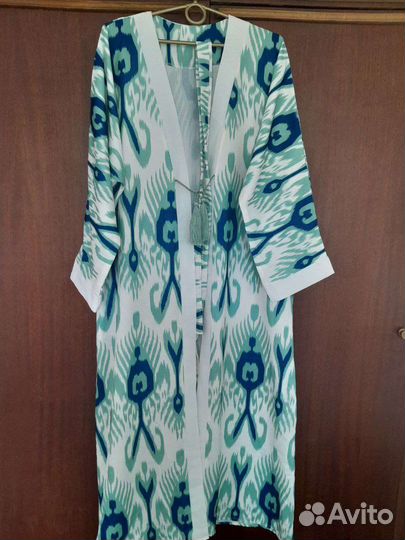 Халат женский длинный шелковый