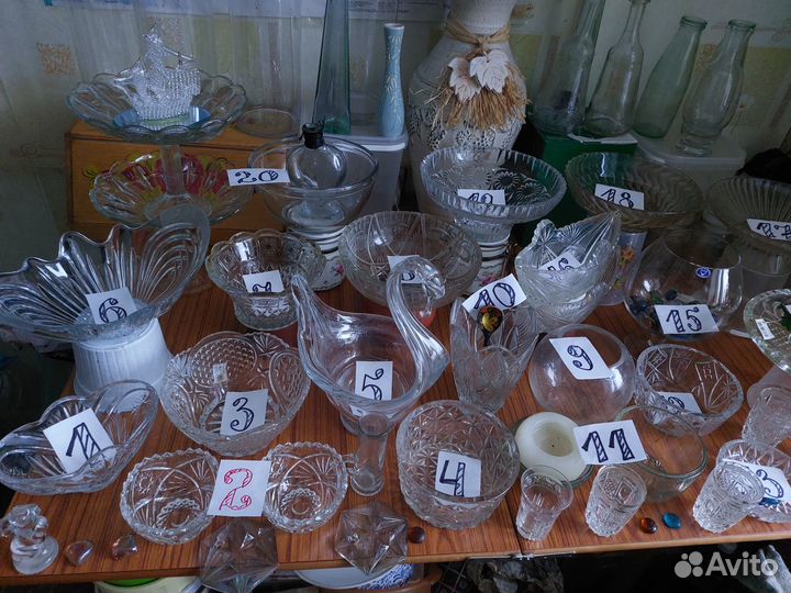 Хрустальные стеклянные вазы,фруктовницы,салатники