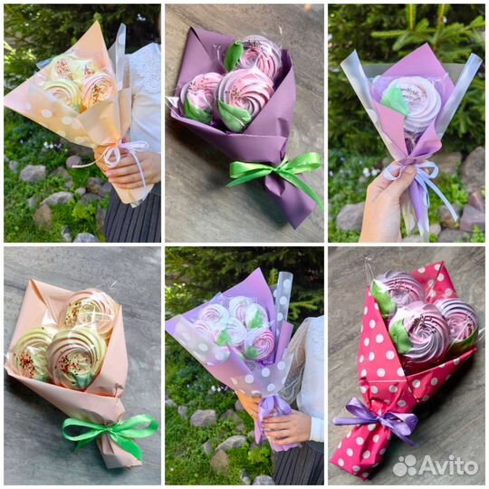 Букет из безе на 1 сентября