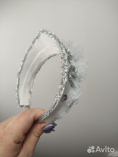 Мини кокошник для снегурочки, снежинки, льдинки