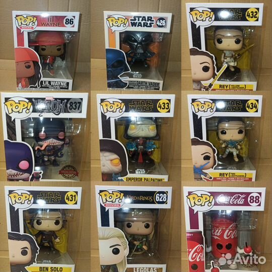 Фигурки Funko POP Lil Wayne, Darth Vader, Rey w