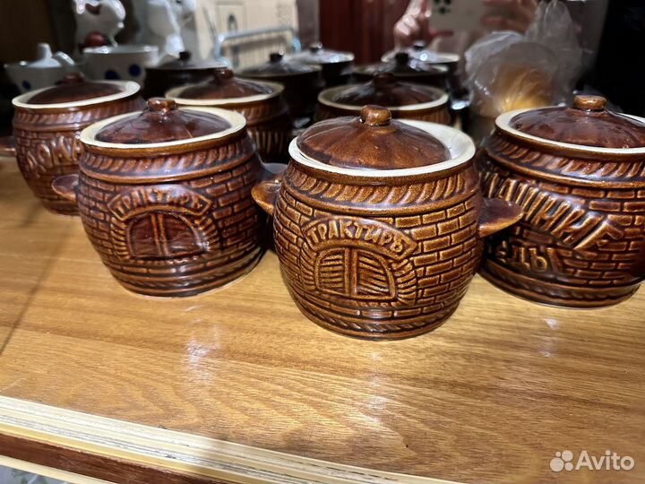 Горшочки для запекания, тарелки, хрусталь