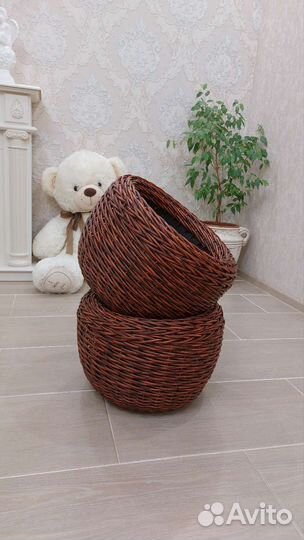 Кашпо из искусственного ротанга 16 литров