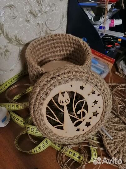 Корзина из джута для хранения