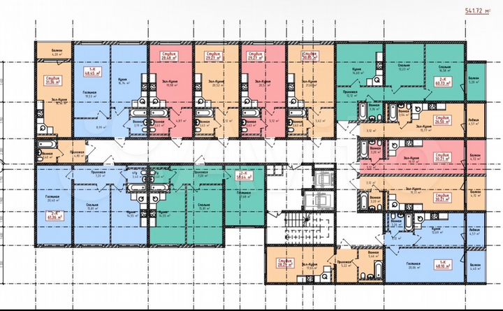 2-к. квартира, 58 м², 12/12 эт.