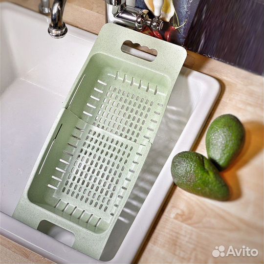Раздвижной дуршлаг для раковины