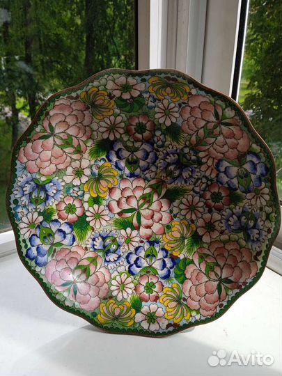 Ваза клуазоне для фруктов и хлеба