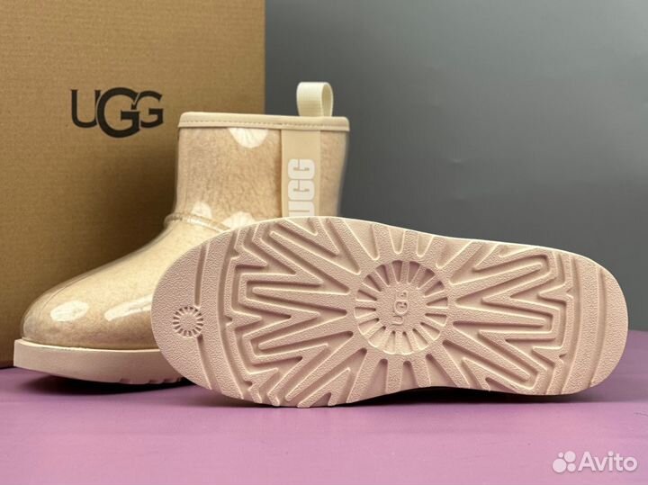 Силиконовые угги ugg Classic Clear Mini Sand