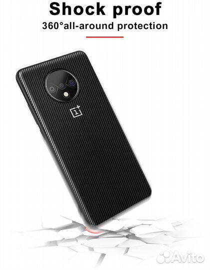 Чехол для Oneplus 7T Carbon Fiber Texture (новый)