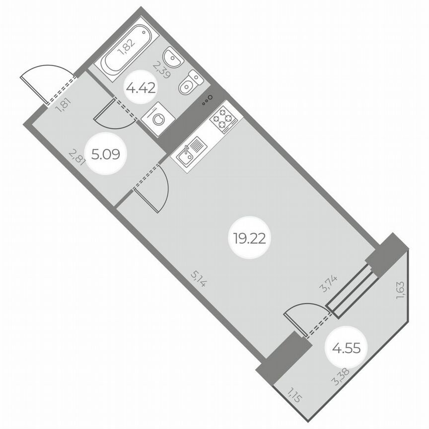 Квартира-студия, 30 м², 3/20 эт.