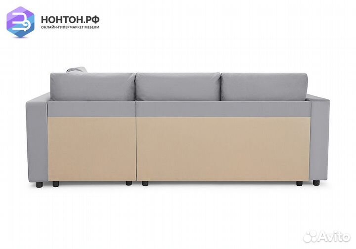 Диван угловой дельфин Мансберг лайт светло-серый