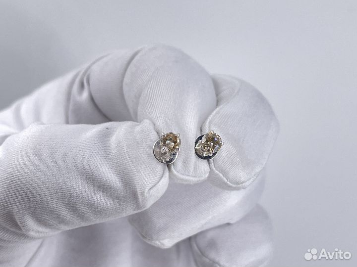 Золотые Серьги 585 пробы с бриллиантами. Рассрочка