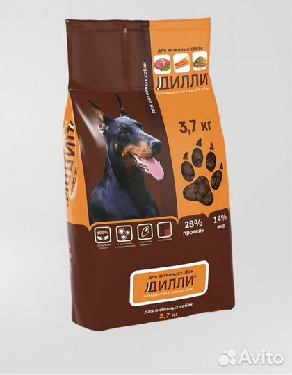 Корм для собак Дилли 3,7 кг