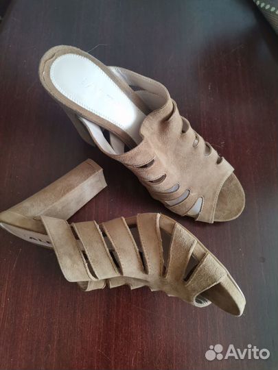 Сабо натуральная замша alba р. 37 новые