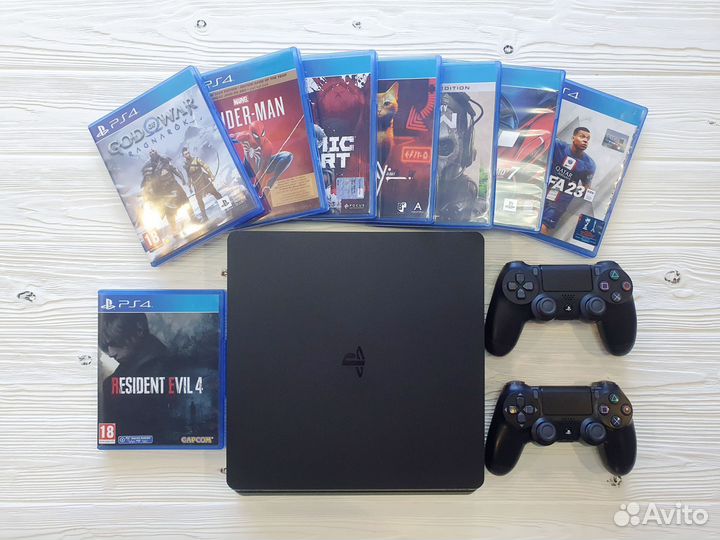 Sony playstation 4 slim HEN 9.00 1тб + игры