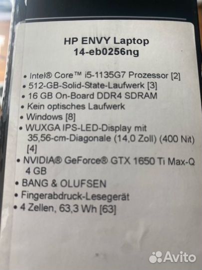 Ноутбук hp envy