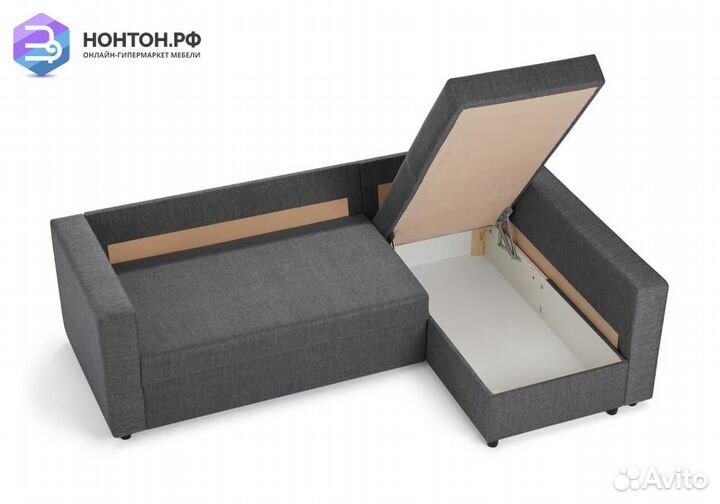 Диван угловой дельфин Мансберг тёмно-серый